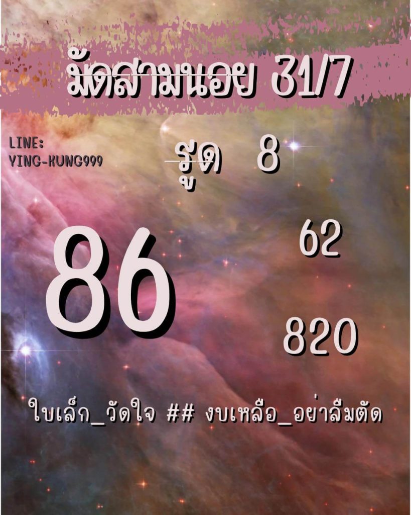 แนวทางหวยฮานอย 31/7/66 ชุดที่ 8