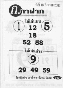 หวยก.กาฝาก 16/8/66