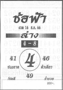 หวยช่อฟ้า 16/8/66