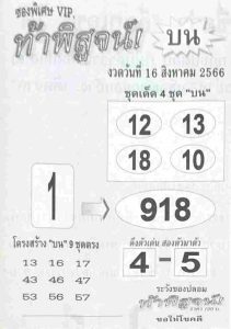 หวยท้าพิสูจน์บน 16/8/66