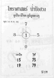 หวยน่ำป๋อฮวง 16/8/66