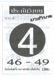 หวยประกันวิ่งบน 16/8/66