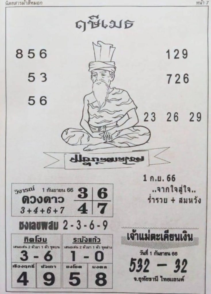 หวยฤษีเมธ 1/9/66