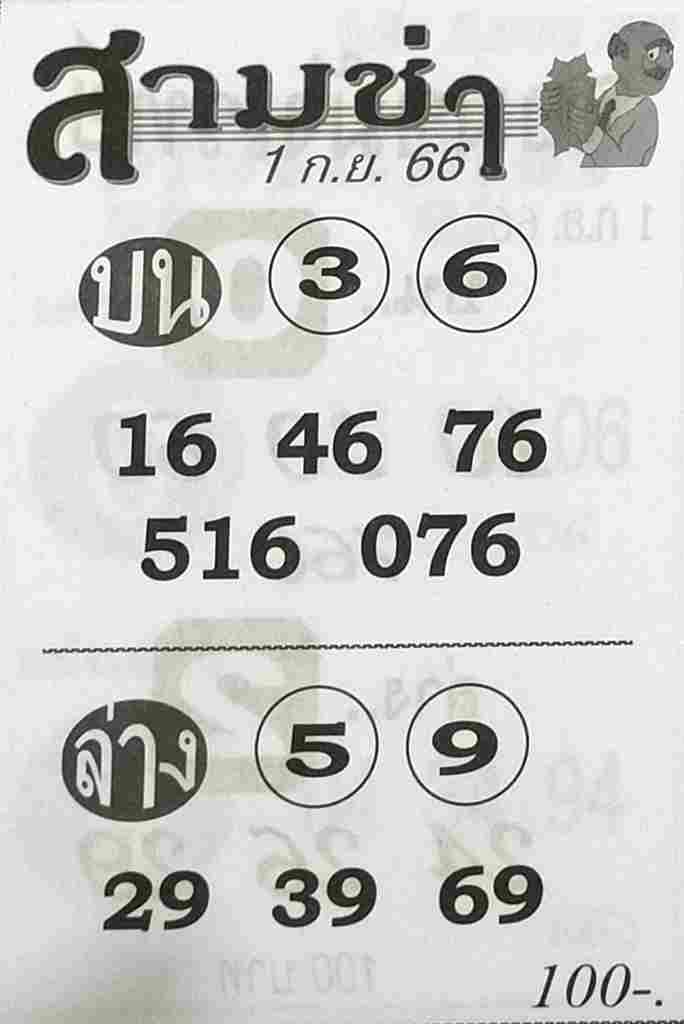 หวยสามช่า 1/9/66