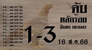 หวยอินทรเทวนคร 16/8/66