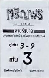 หวยเจริญพร 1/9/66