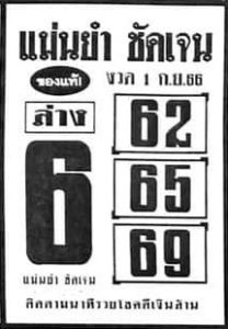 หวยแม่นยำชัดเจน 1/9/66