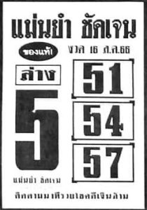 หวยแม่นยำชัดเจน 16/8/66