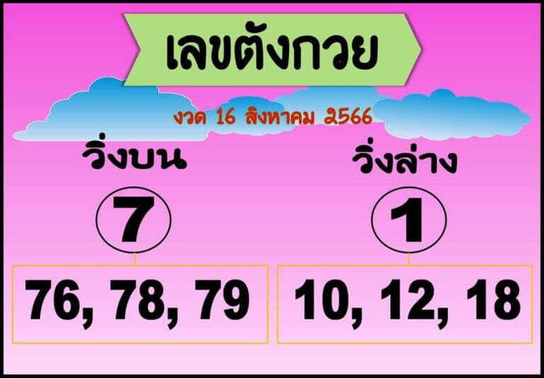 เลขตังกวย 16/8/66