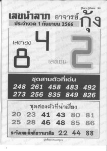 เลขนำลาภอาจารย์กุ้ง 1/9/66