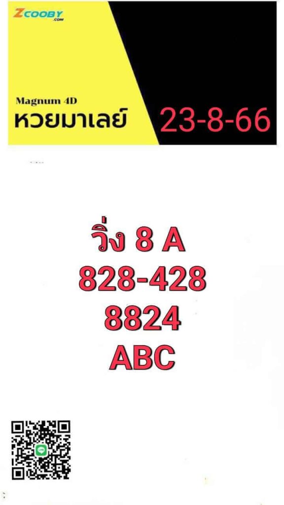 แนวทางหวยมาเลย์ 23/8/66 ชุดที่ 1