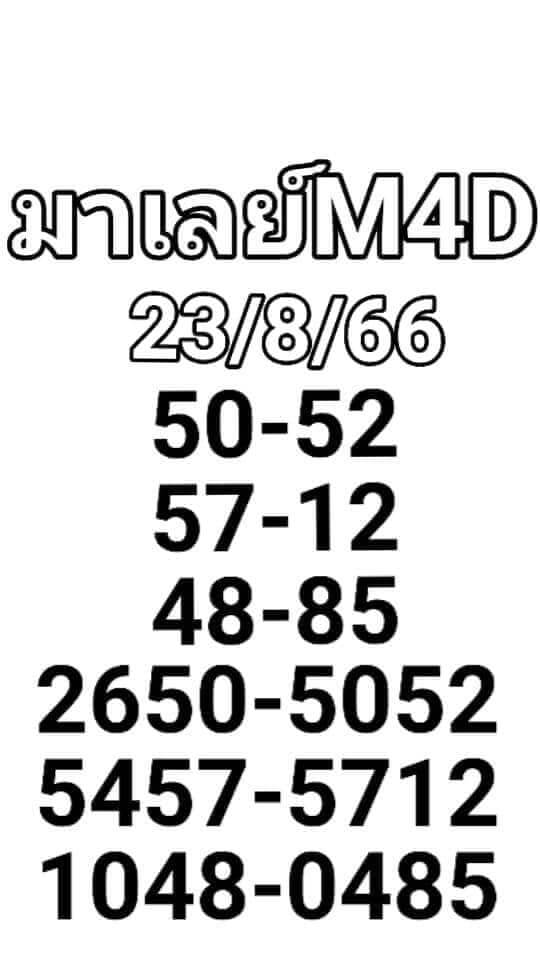 แนวทางหวยมาเลย์ 23/8/66 ชุดที่ 9