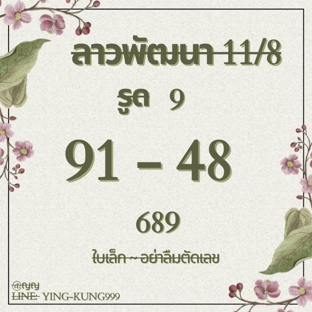 แนวทางหวยลาว 11/8/66 ชุดที่ 8