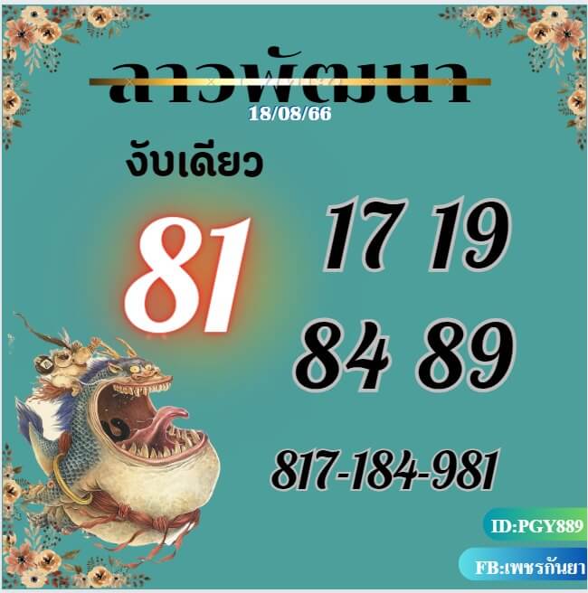 แนวทางหวยลาว 18/8/66 ชุดที่ 2