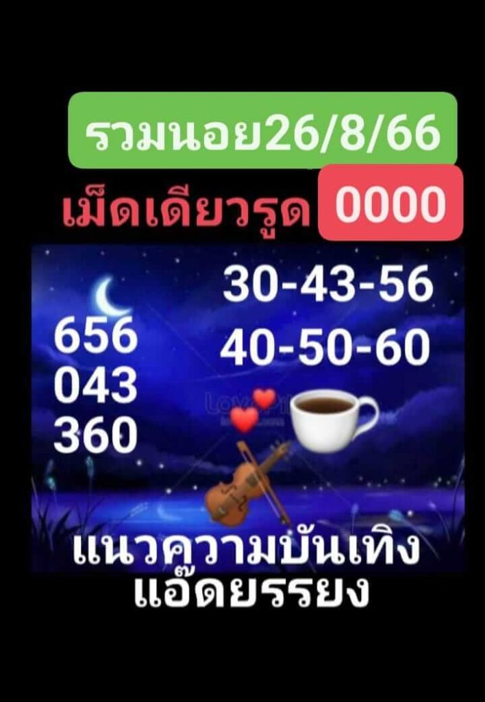 แนวทางหวยฮานอย 26/8/66 ชุดที่ 2