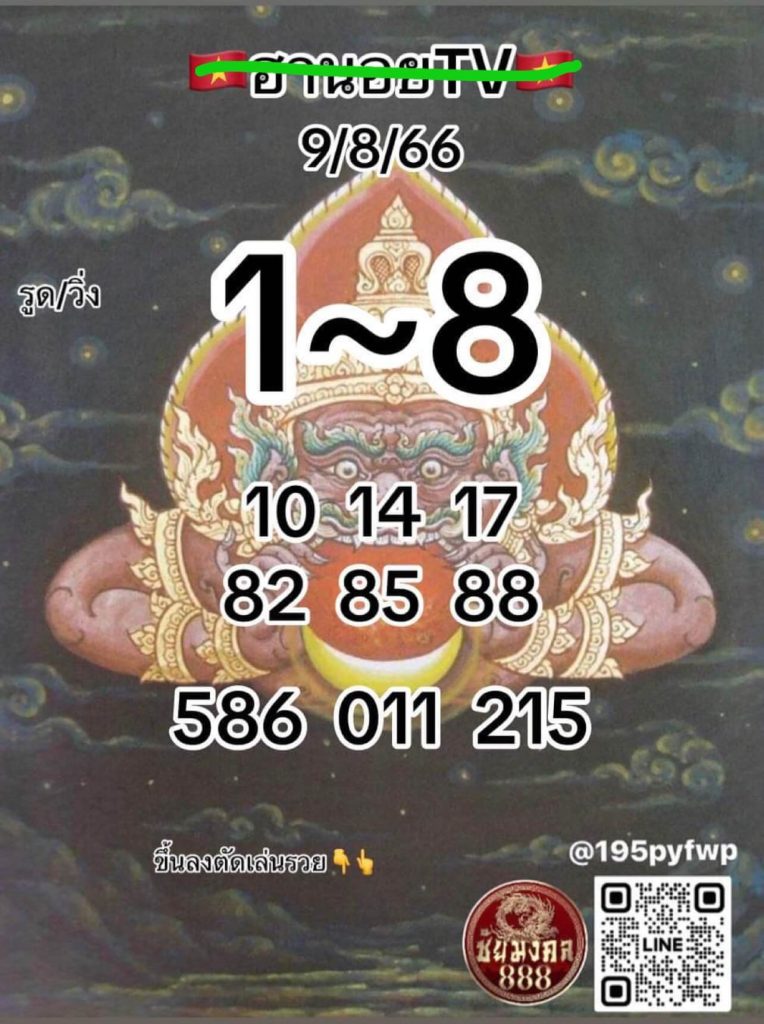 แนวทางหวยฮานอย 9/8/66 ชุดที่ 13