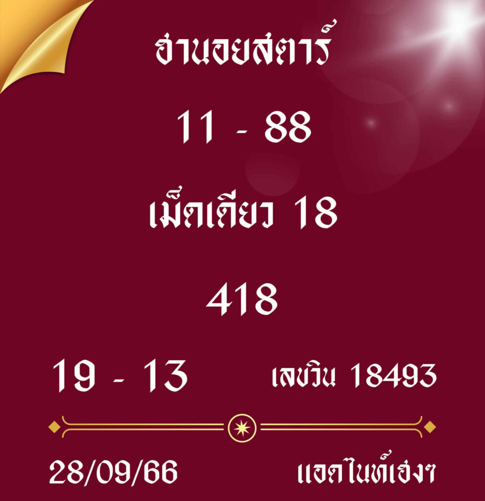 แนวทางหวยฮานอย 28/9/66 ชุดที่ 4