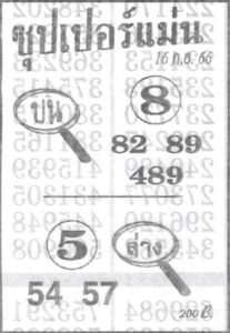 หวยซุปเปอร์แม่น 16/9/66