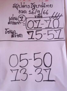หวยรัชนกมีโชค 16/9/66