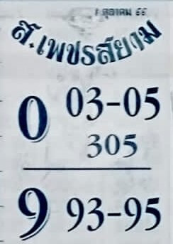 หวยส.เพชรสยาม 1/10/66