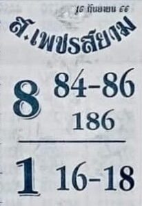 หวยส.เพชรสยาม 16/9/66