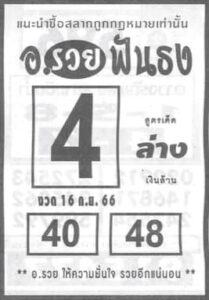 หวยอาจารย์รวยฟันธง 16/9/66