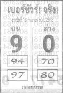 หวยเบอร์ชัวร์จริง 16/9/66