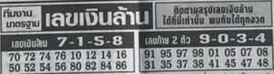 เลขเงินล้าน 16/9/66