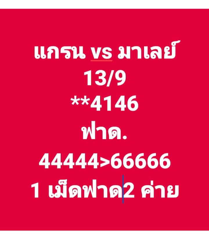 แนวทางหวยมาเลย์ 13/9/66 ชุดที่ 2