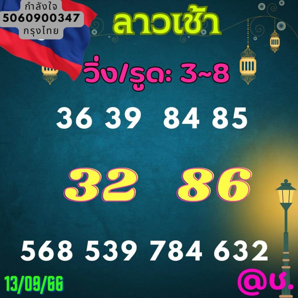 แนวทางหวยลาว 13/9/66 ชุดที่ 2