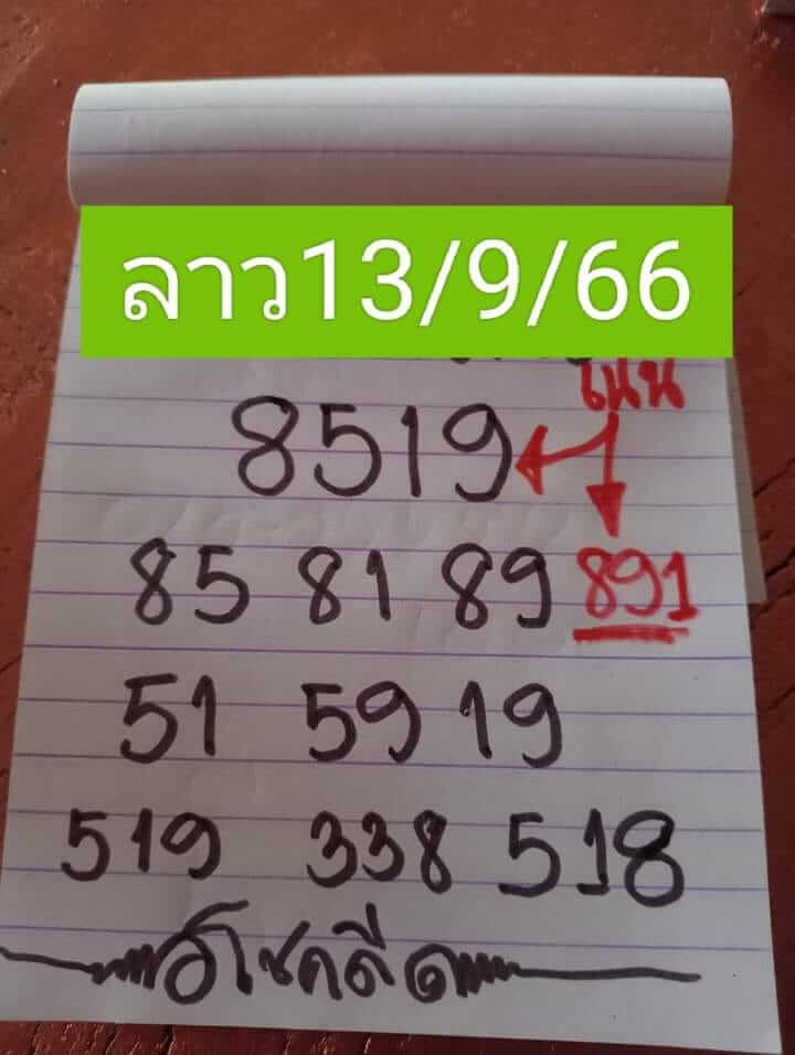 แนวทางหวยลาว 13/9/66 ชุดที่ 6