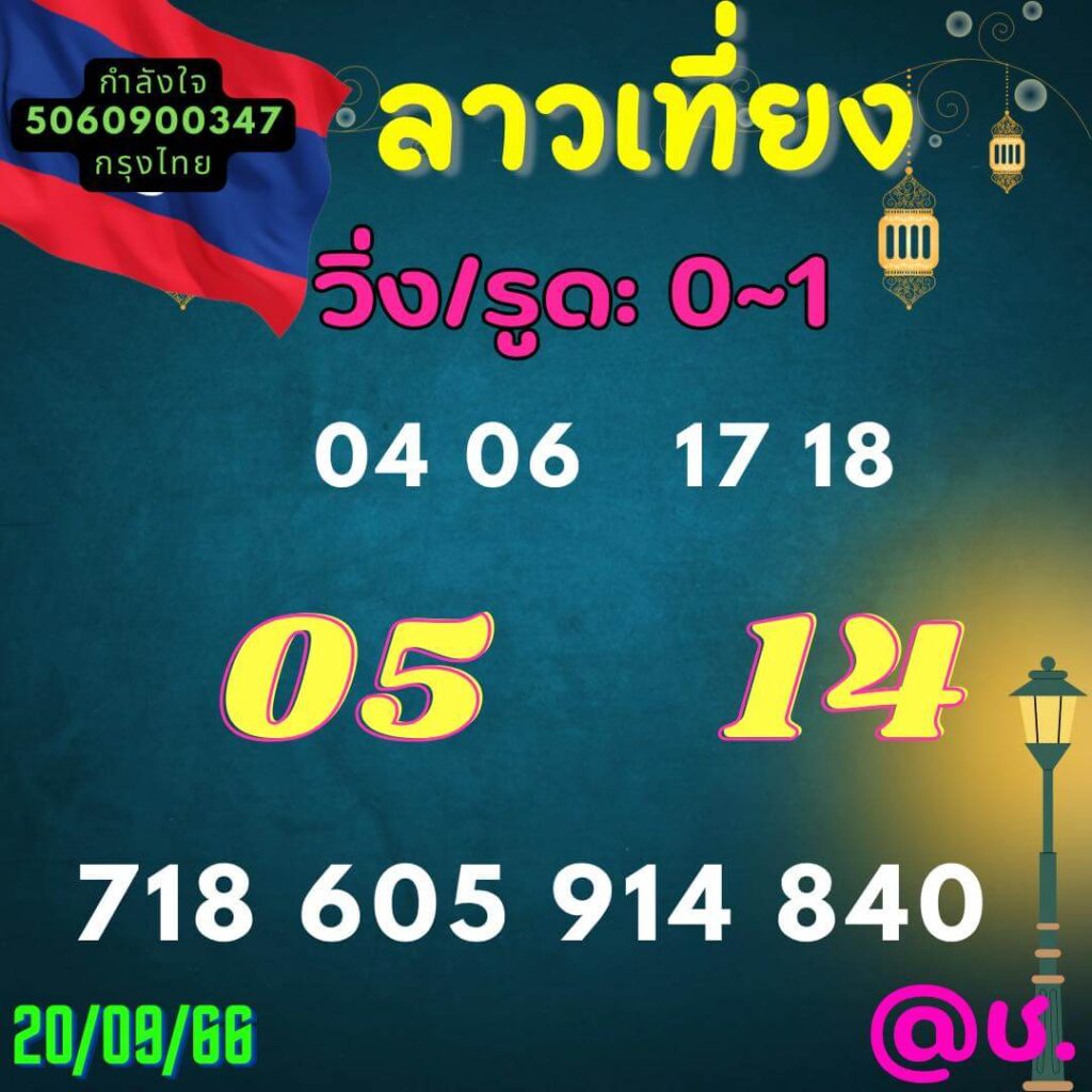 แนวทางหวยลาว 20/9/66 ชุดที่ 5