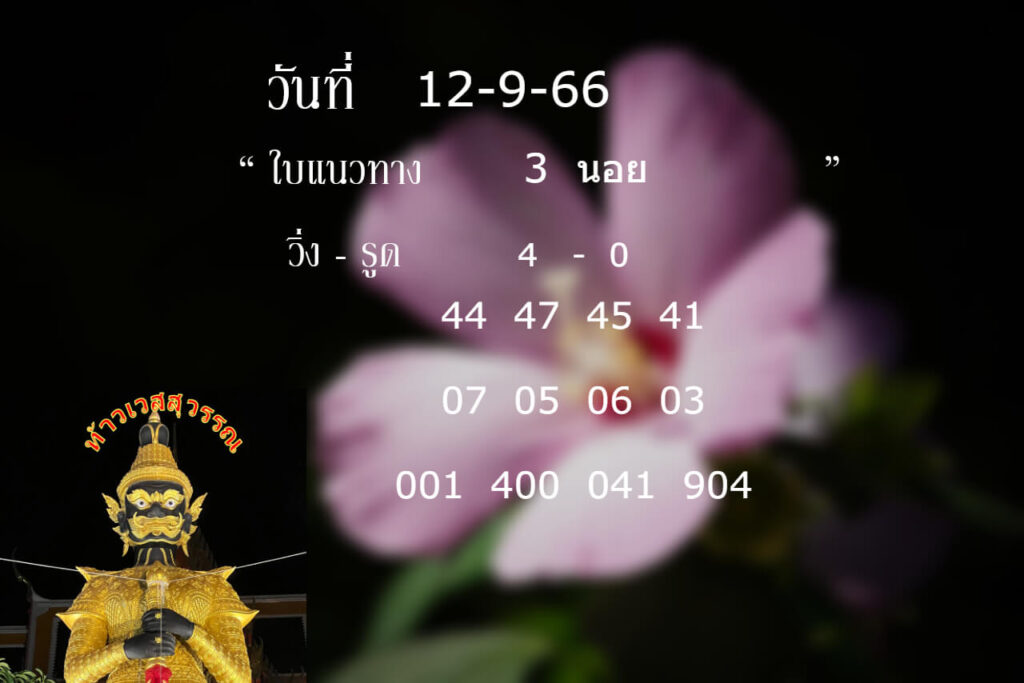 แนวทางหวยฮานอย 12/9/66 ชุดที่ 10