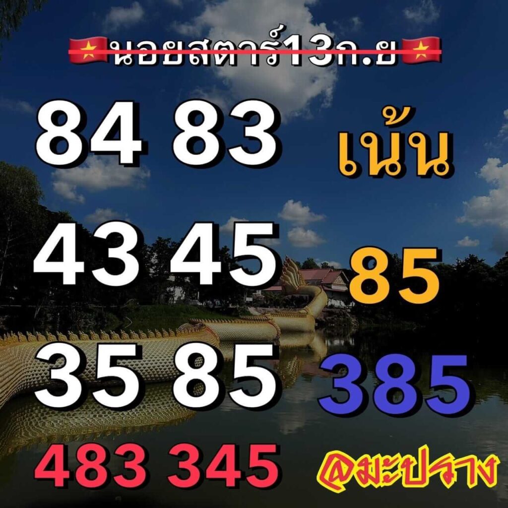 แนวทางหวยฮานอย 13/9/66 ชุดที่ 2