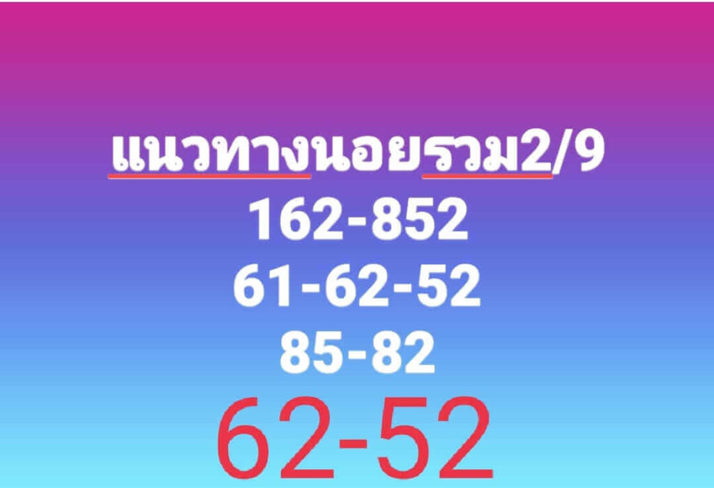 แนวทางหวยฮานอย 2/9/66 ชุดที่ 4