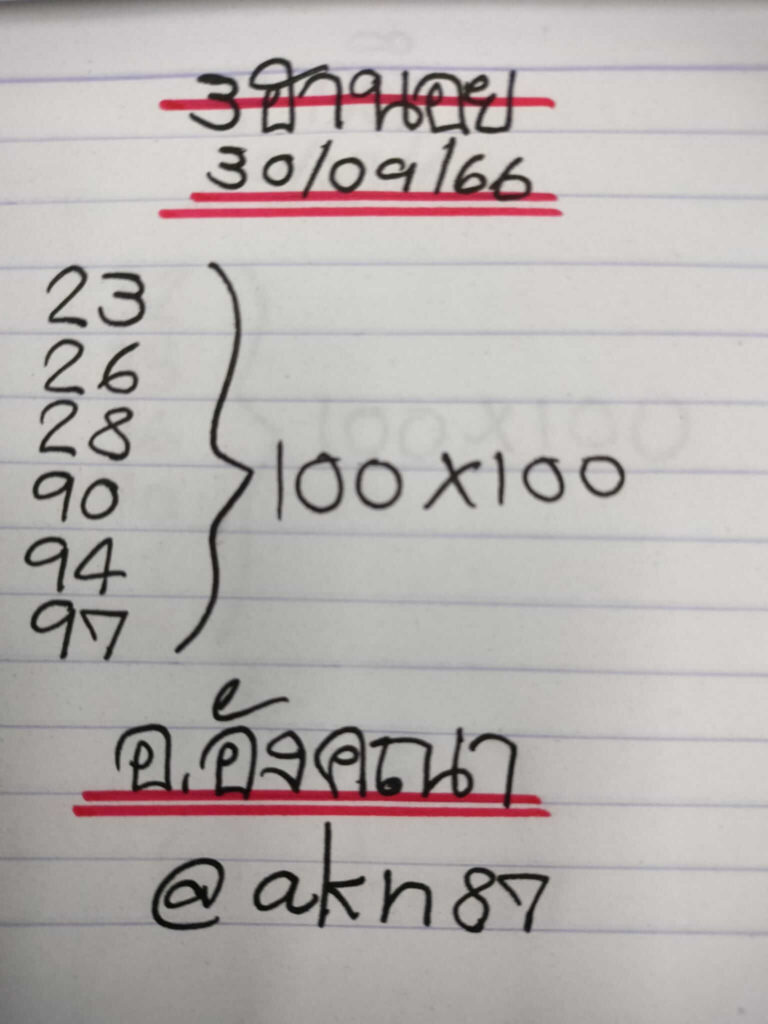 แนวทางหวยฮานอย 30/9/66 ชุดที่ 4