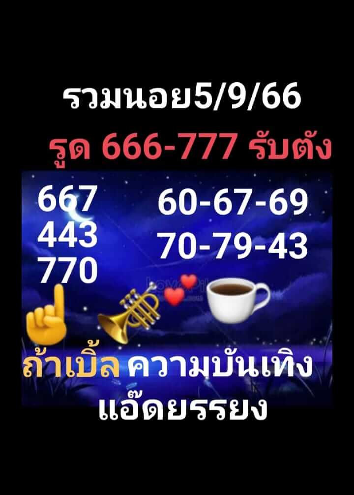 แนวทางหวยฮานอย 5/9/66 ชุดที่ 13