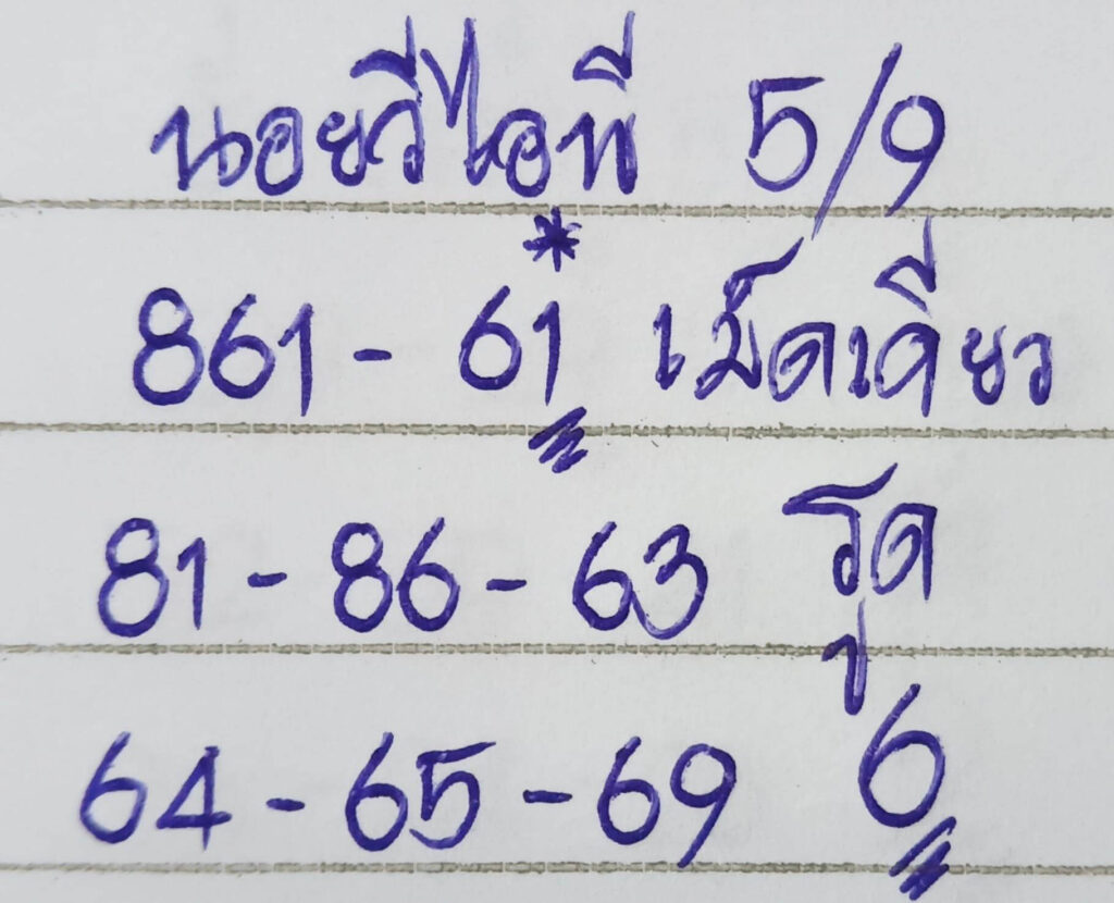 แนวทางหวยฮานอย 5/9/66 ชุดที่ 9