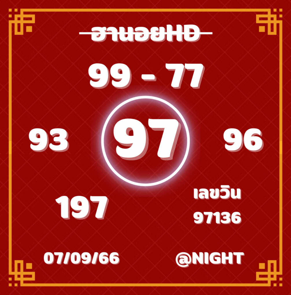 แนวทางหวยฮานอย 7/9/66 ชุดที่ 2