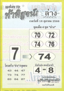 หวยท้าพิสูจน์ล่าง 16/10/66