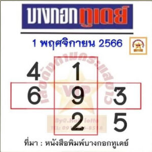 หวยบางกอกทูเดย์ 1/11/66