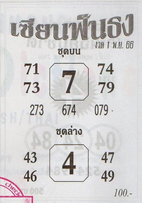 หวยเซียนฟันธง 1/11/66
