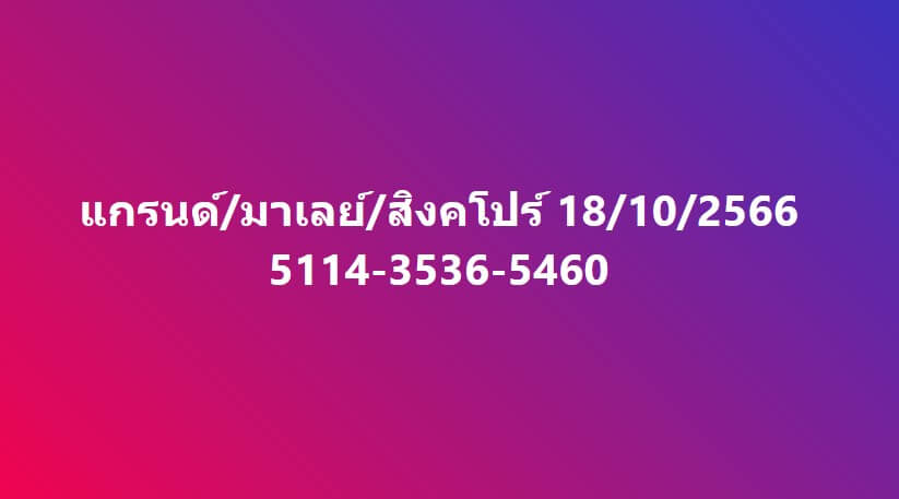 แนวทางหวยมาเลย์ 18/10/66 ชุดที่ 20