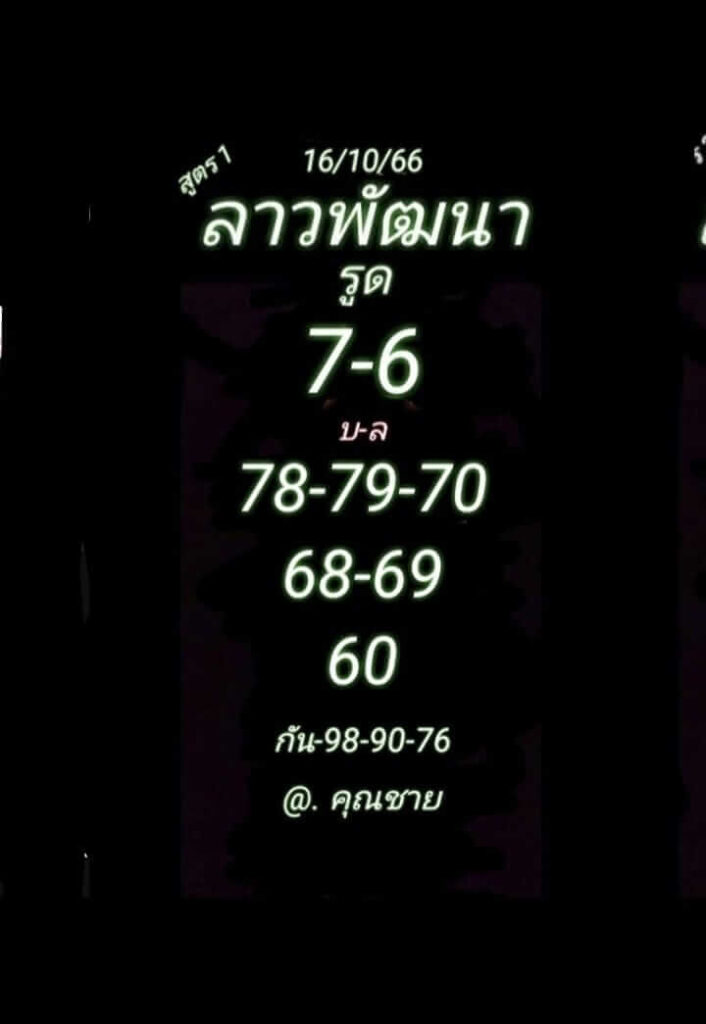 แนวทางหวยลาว 16/10/66 ชุดที่ 3