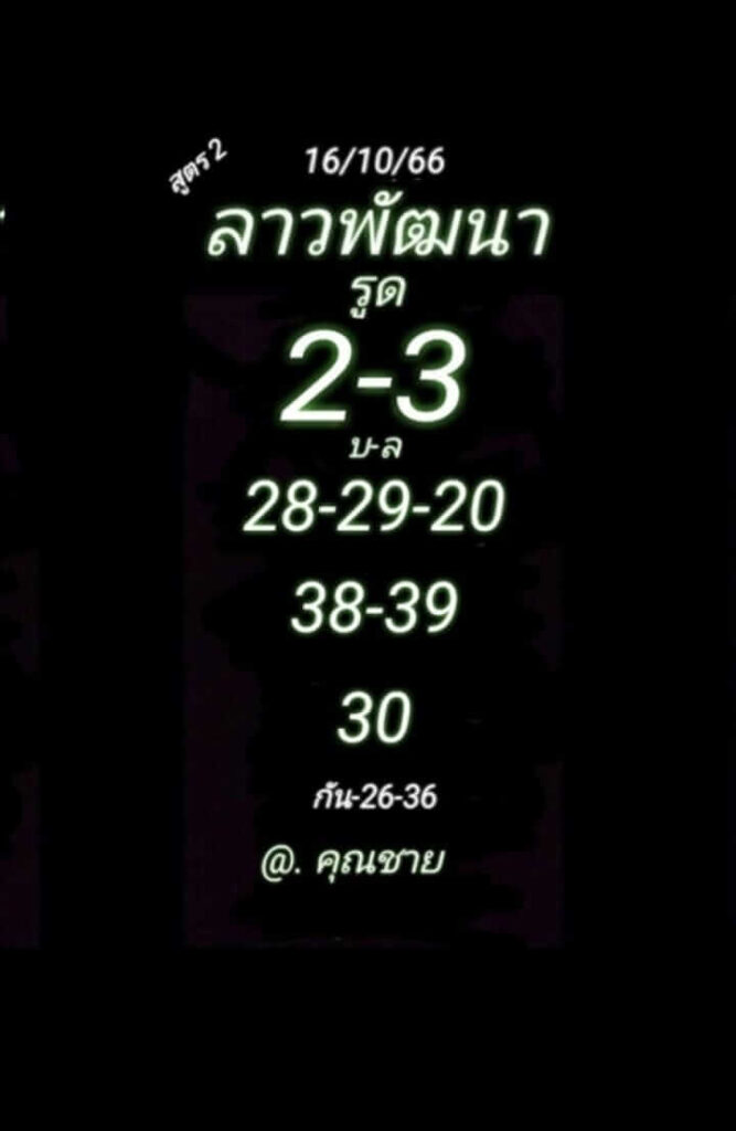 แนวทางหวยลาว 16/10/66 ชุดที่ 4