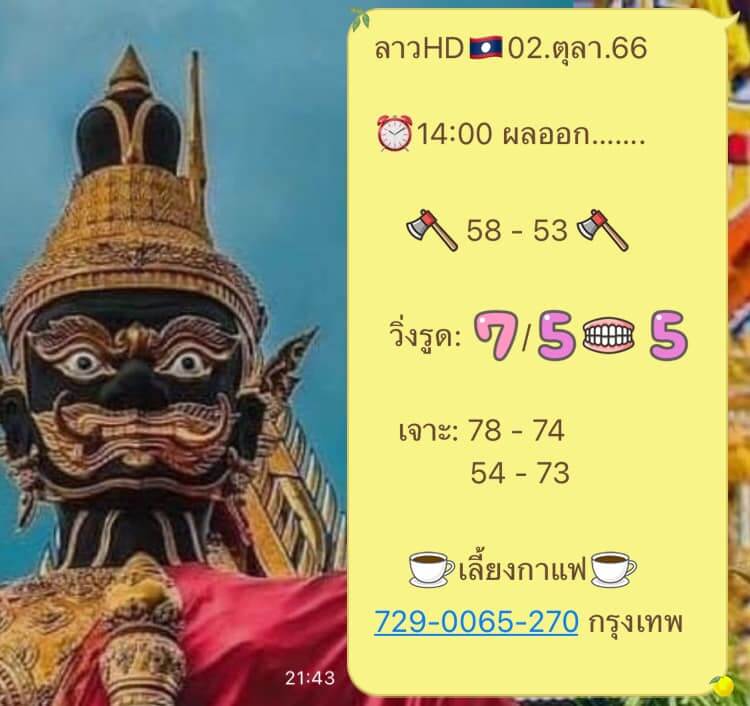 แนวทางหวยลาว 2/10/66 ชุดที่ 8