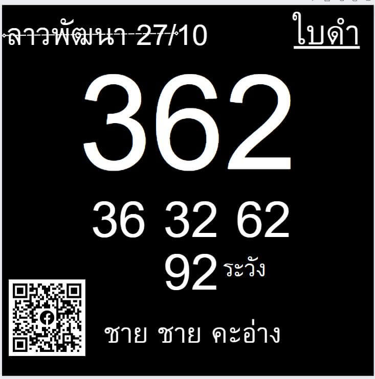 แนวทางหวยลาว 27/10/66 ชุดที่ 3