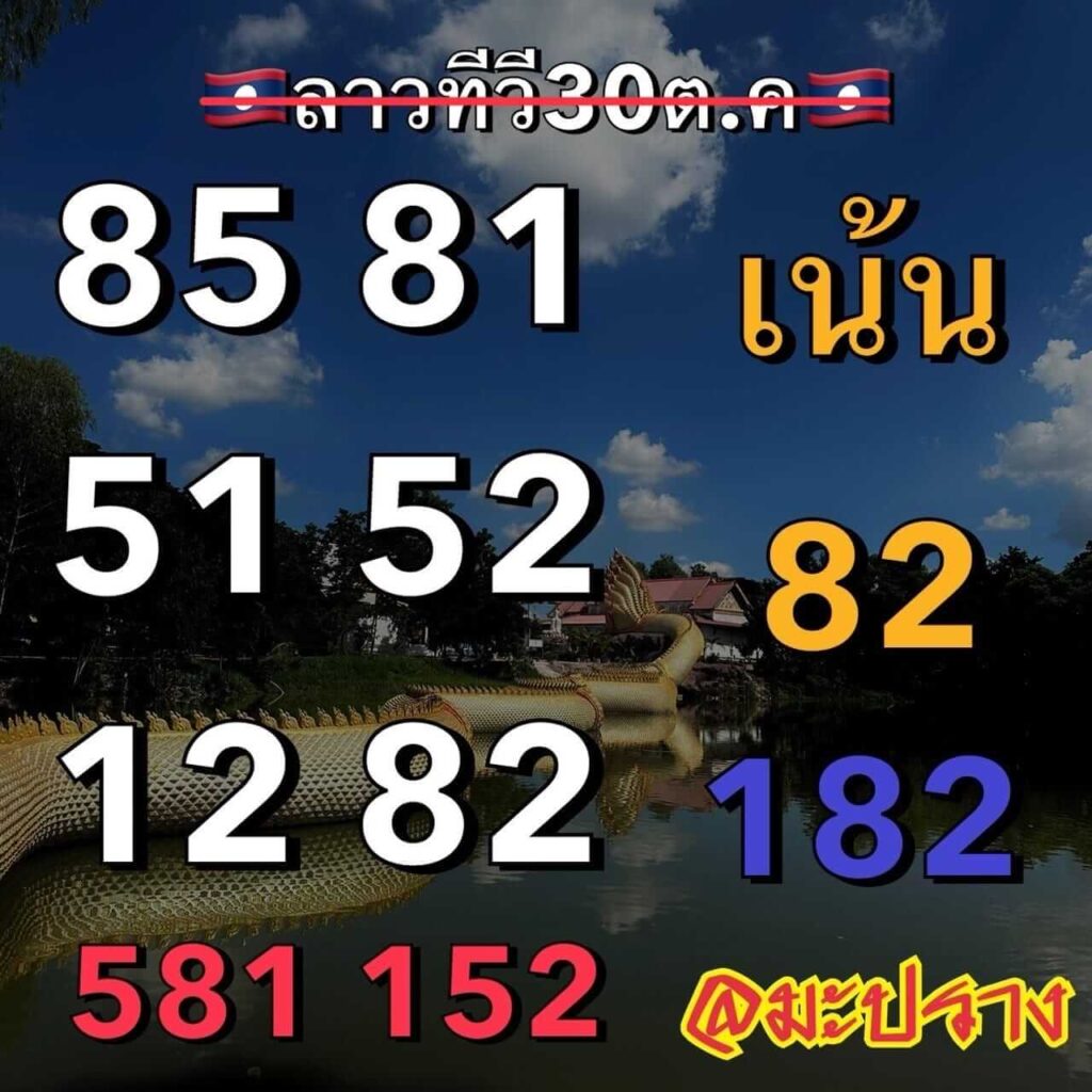 แนวทางหวยลาว 30/10/66 ชุดที่ 2