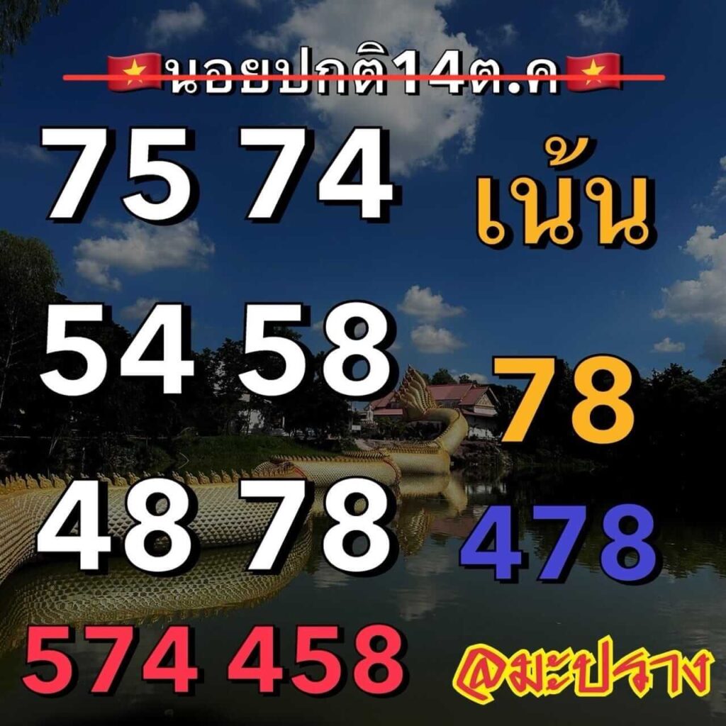 แนวทางหวยฮานอย 14/10/66 ชุดที่ 10