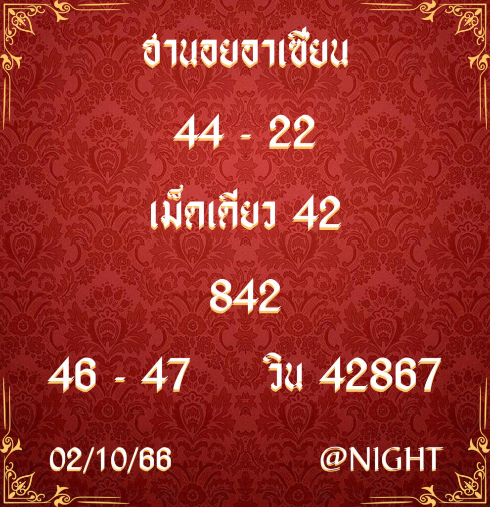 แนวทางหวยฮานอย 2/10/66 ชุดที่ 14